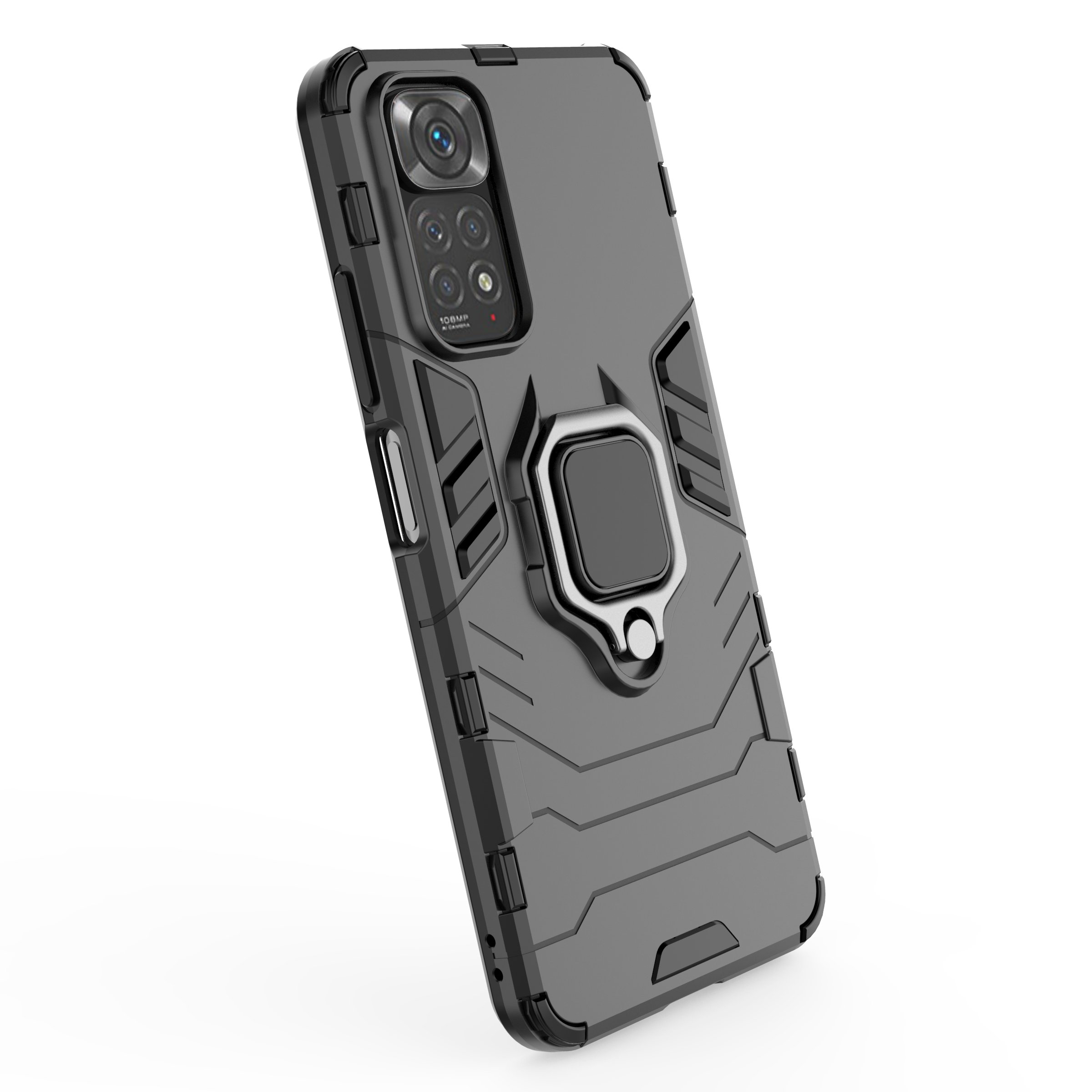 Rugged Shockproof Phone Case For Xiaomi Redmi note 11S/11 4G global version Magnetic Ring Holder Kickstand Armor Case Cover