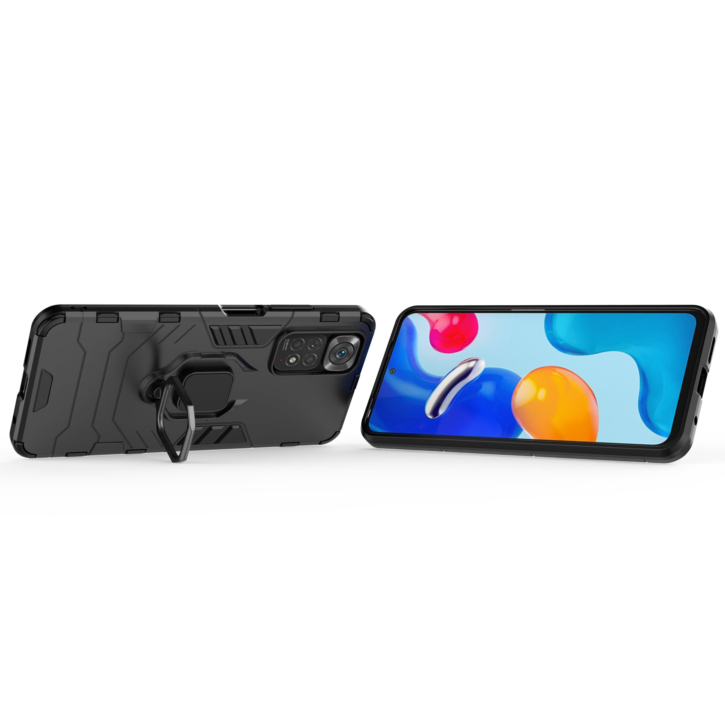 Rugged Shockproof Phone Case For Xiaomi Redmi note 11S/11 4G global version Magnetic Ring Holder Kickstand Armor Case Cover