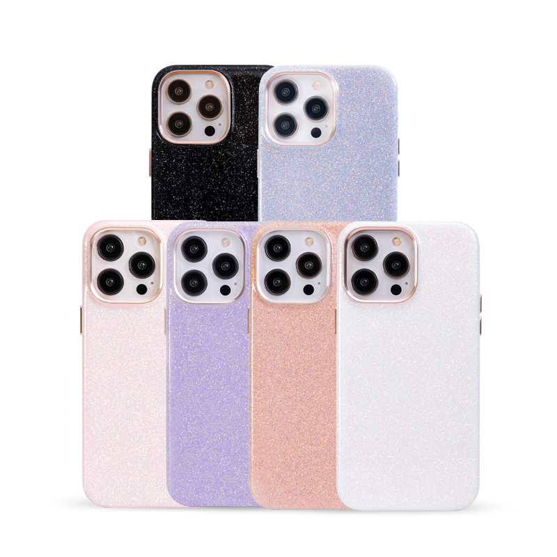 KZDOO Sparkle bling shining phone protective case shockproof premium leather back cover for iphone14/14plus/14pro/14promax