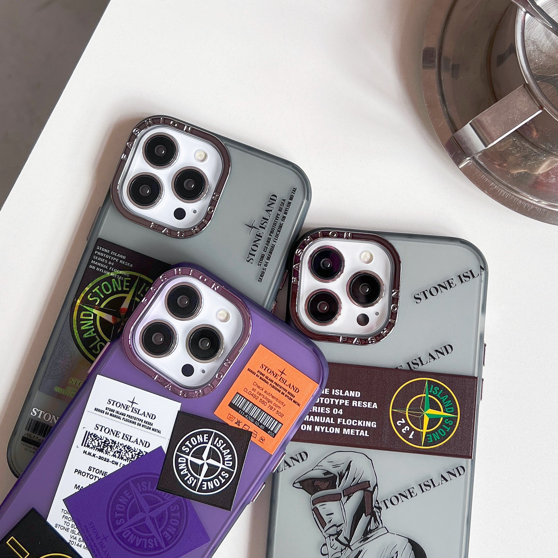 Trending products fashion label Pattern Stone Island mobile Phone Case for iPhone 11 12 13 14 15 16 Promax phone accessories