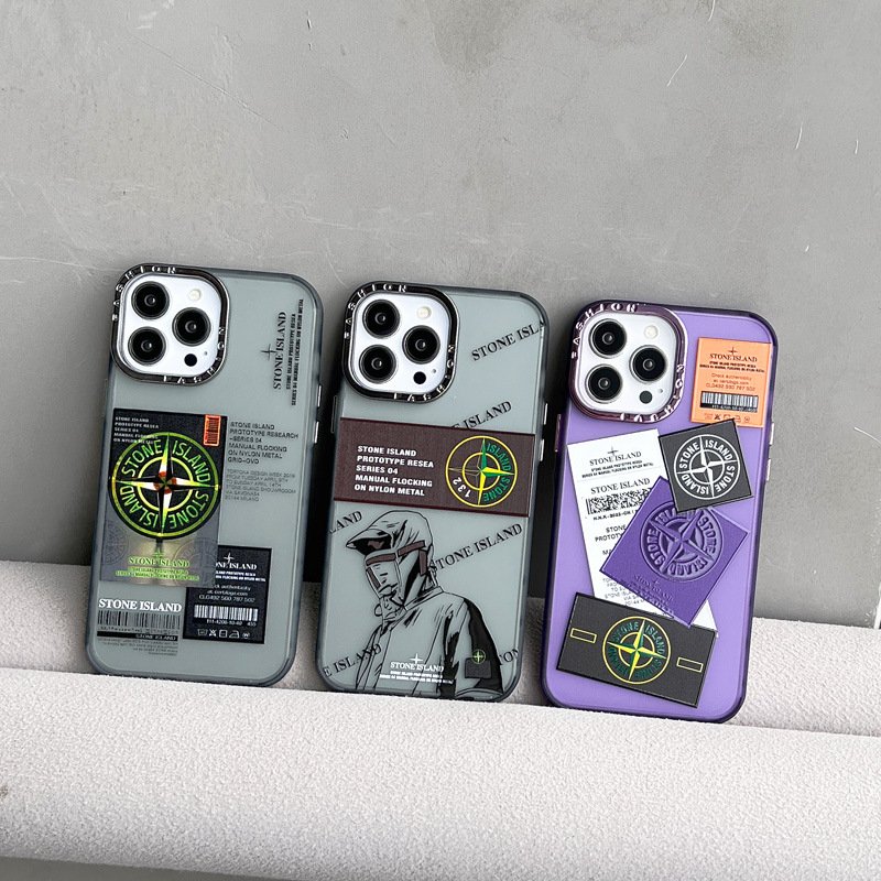 Trending products fashion label Pattern Stone Island mobile Phone Case for iPhone 11 12 13 14 15 16 Promax phone accessories
