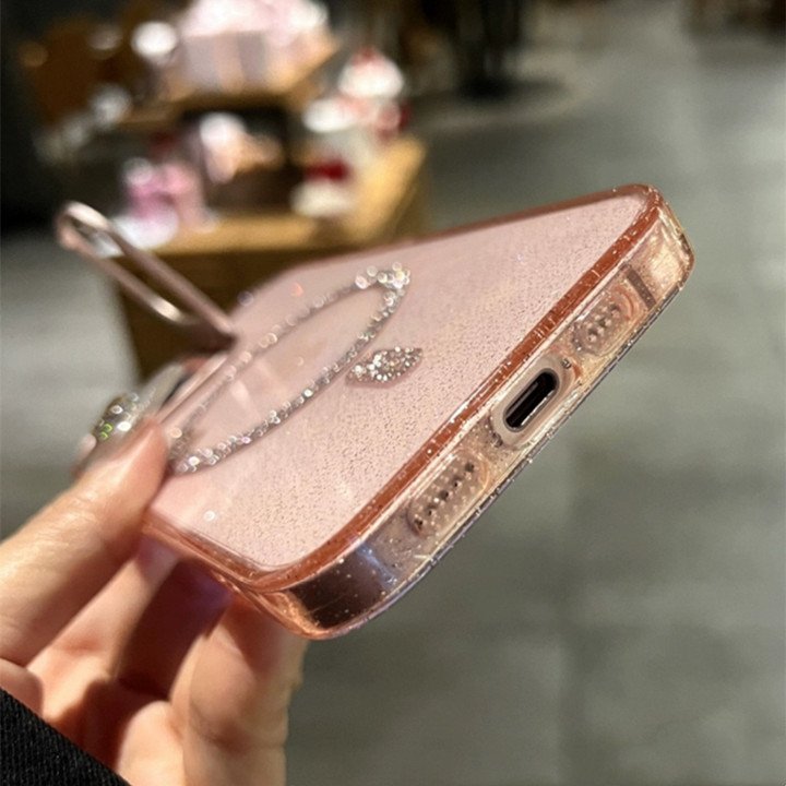 Stealth Lens Holder glitter Transparent Magnetic Clear Mobile phone case for iPhone 16 pro max 15 14 13 12 11 TPU PC cover