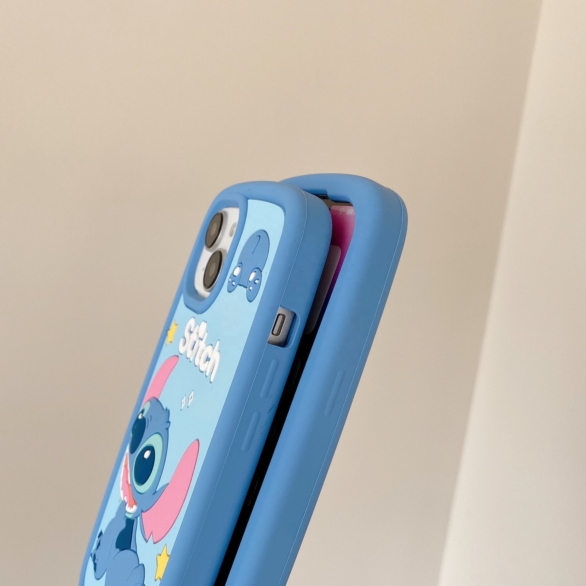 Cartoon Cute 3D Buttocks Stitch Silicone Large Hole Shockproof Shell Protective Cover for iPhone 11 12 13 15 Pro max Phone Case