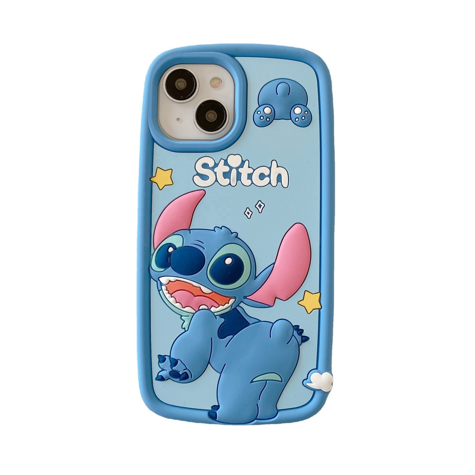 Cartoon Cute 3D Buttocks Stitch Silicone Large Hole Shockproof Shell Protective Cover for iPhone 11 12 13 15 Pro max Phone Case