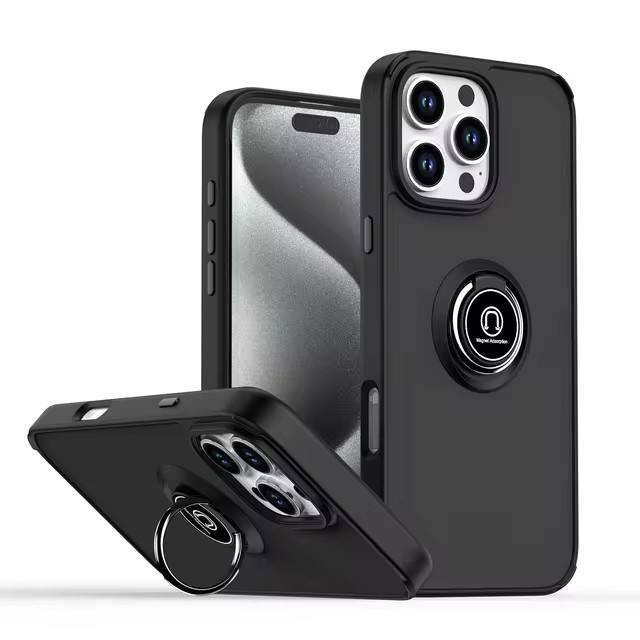 Ring Holder Desert Titanium Mobile Phone Cases For iPhone 16 Pro Max Kickstand Soft Rubber Hard Matte Phone Back Cover
