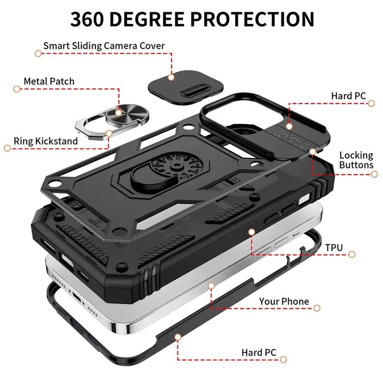 Multifunction Lens Protection Phone Case With Kickstand Cell Phone Cover Drop Proof Protection For IPhone 15 Ultra Case