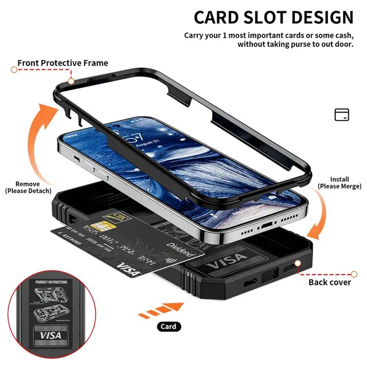 Multifunction Lens Protection Phone Case With Kickstand Cell Phone Cover Drop Proof Protection For IPhone 15 Ultra Case