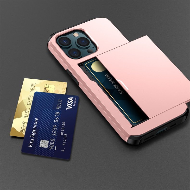 Mobile Cell Phone Credit Card Slim Armor Card Case For Iphone 16 15 Pro Max 14 Pro 13 Pro