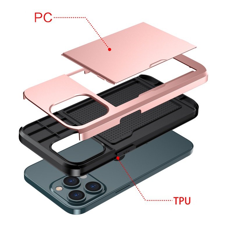 Mobile Cell Phone Credit Card Slim Armor Card Case For Iphone 16 15 Pro Max 14 Pro 13 Pro