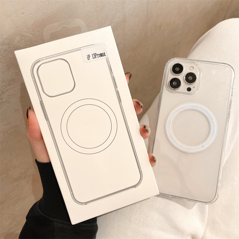 For Original Quality Magnetic Wireless Phone Case Charging Transparent Clear Shockproof For Iphone 16 15 14 13 12 11 Pro Max