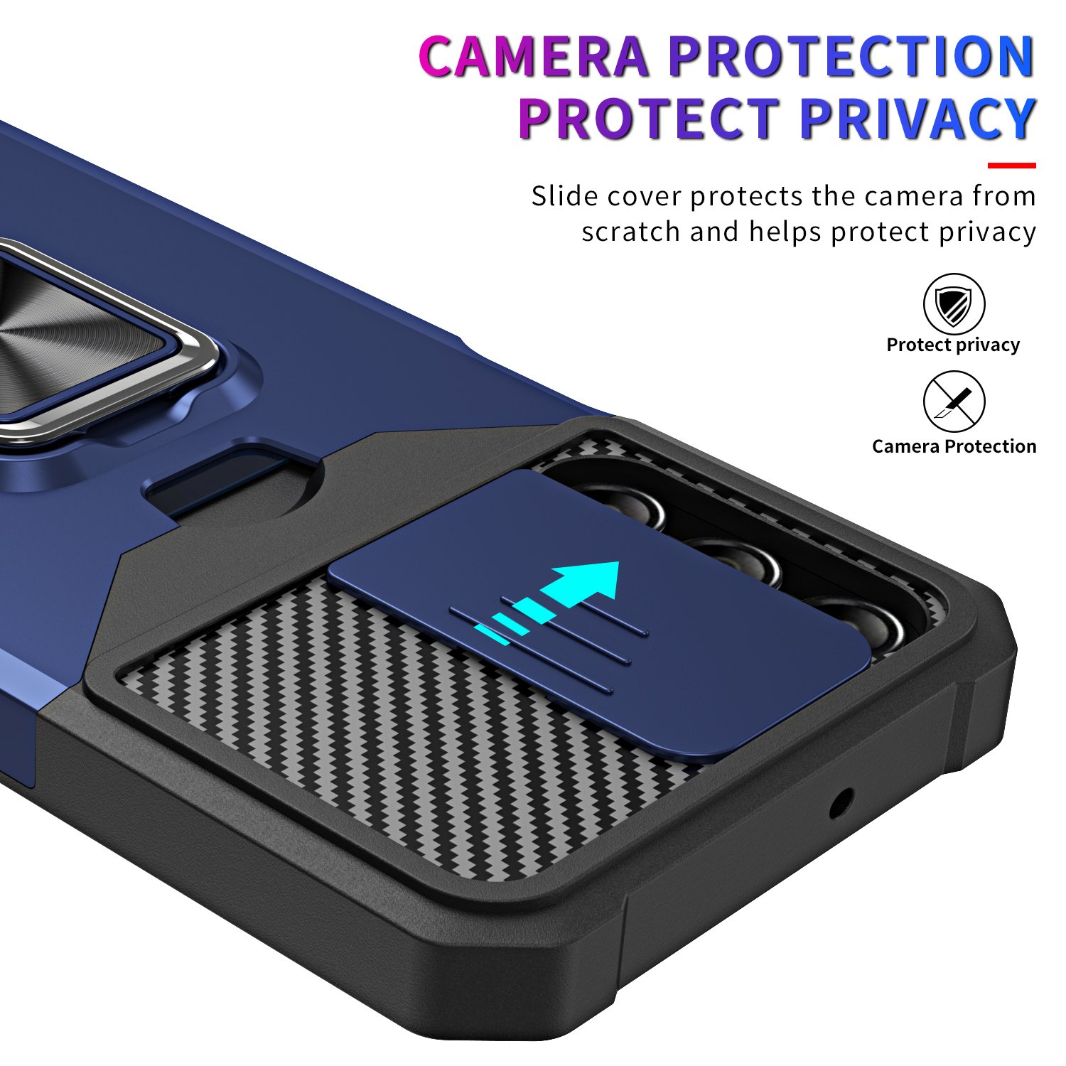 Armor Card Slot Holder Case for Samsung Galaxy A55 A35 A25 A15 A54 A34 A14 5G A53 A52 A72 Ring Stand Camera Privacy Case