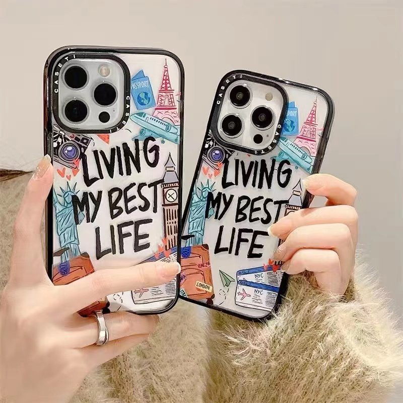 Antiman OEM fashion street ins phone accessories for iphone 16pro max footprint acrylic cases for 15pro 11 14promax x xsmax