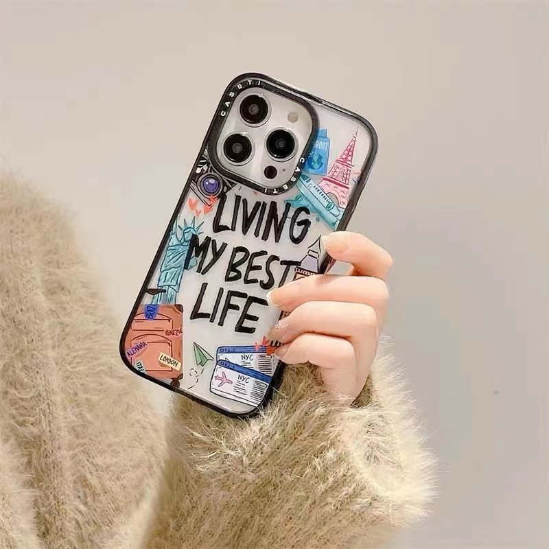 Antiman OEM fashion street ins phone accessories for iphone 16pro max footprint acrylic cases for 15pro 11 14promax x xsmax