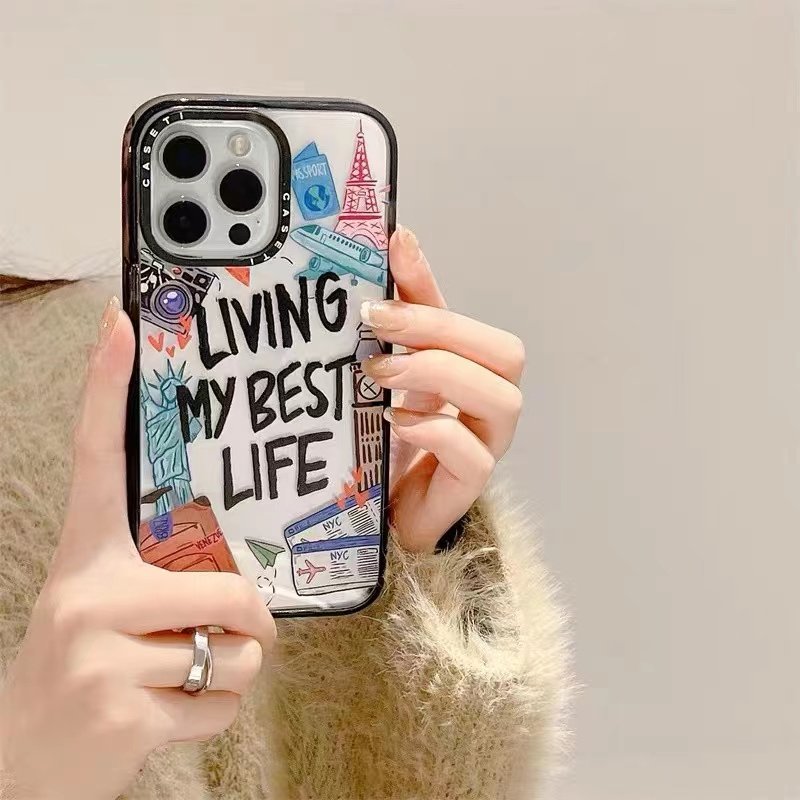 Antiman OEM fashion street ins phone accessories for iphone 16pro max footprint acrylic cases for 15pro 11 14promax x xsmax