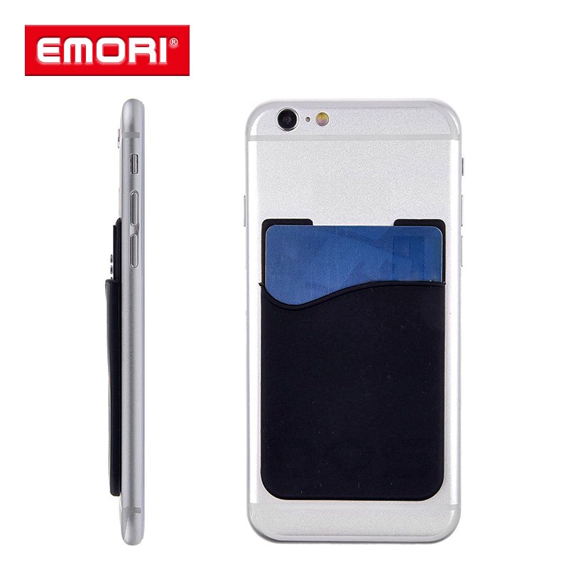 Custom Logo Stick Card Holder for iPhone 6/6 Plus Adhesive Back Silicone and PC Mobile Phone Case
