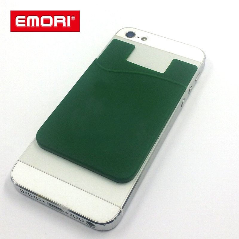 Custom Logo Stick Card Holder for iPhone 6/6 Plus Adhesive Back Silicone and PC Mobile Phone Case