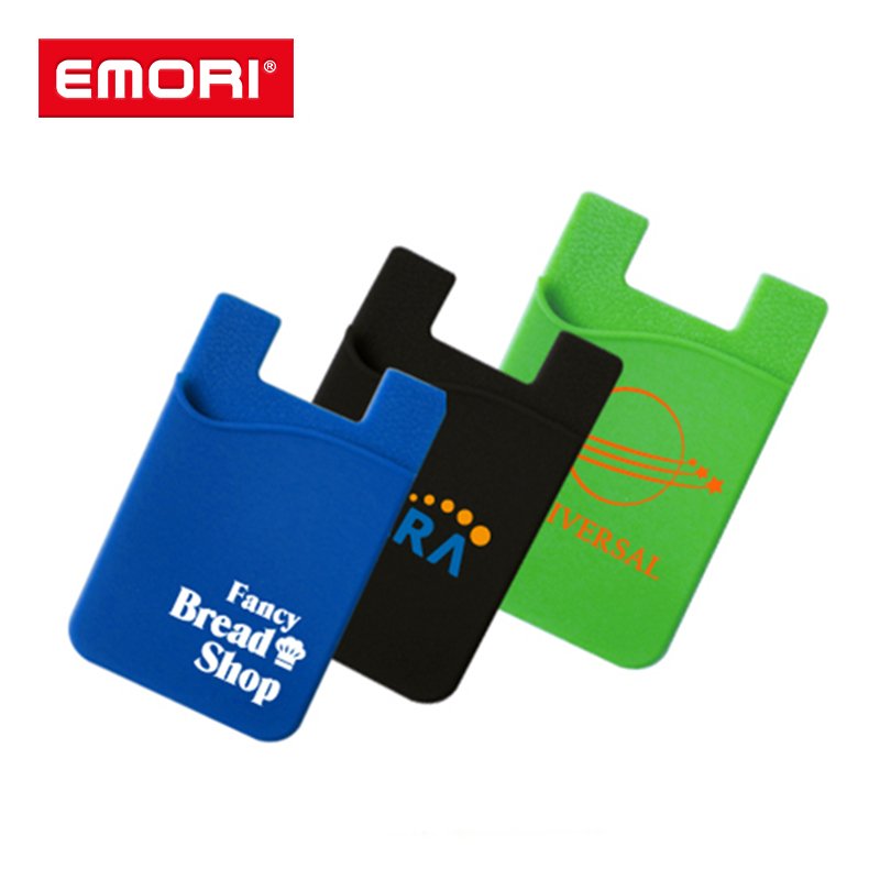 Custom Logo Stick Card Holder for iPhone 6/6 Plus Adhesive Back Silicone and PC Mobile Phone Case