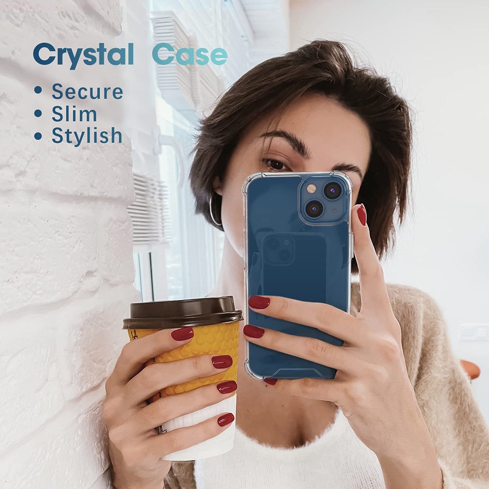 Simple Light Weight Transparent Hard Pc Shockproof Back Cover Crystal Mobile Phone Case For Iphone 14 13 15 PRO MAX