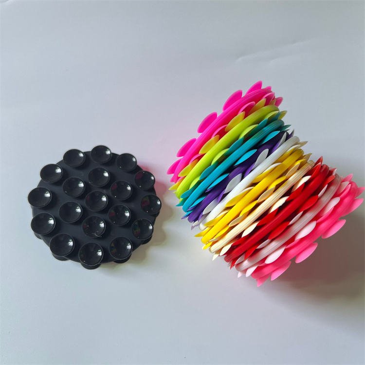 Custom Double Side Anti Slip Suction Cup Silicone Suction Mat Mobile Phone Holder Silicone sucker Phone Case Sticky Grip