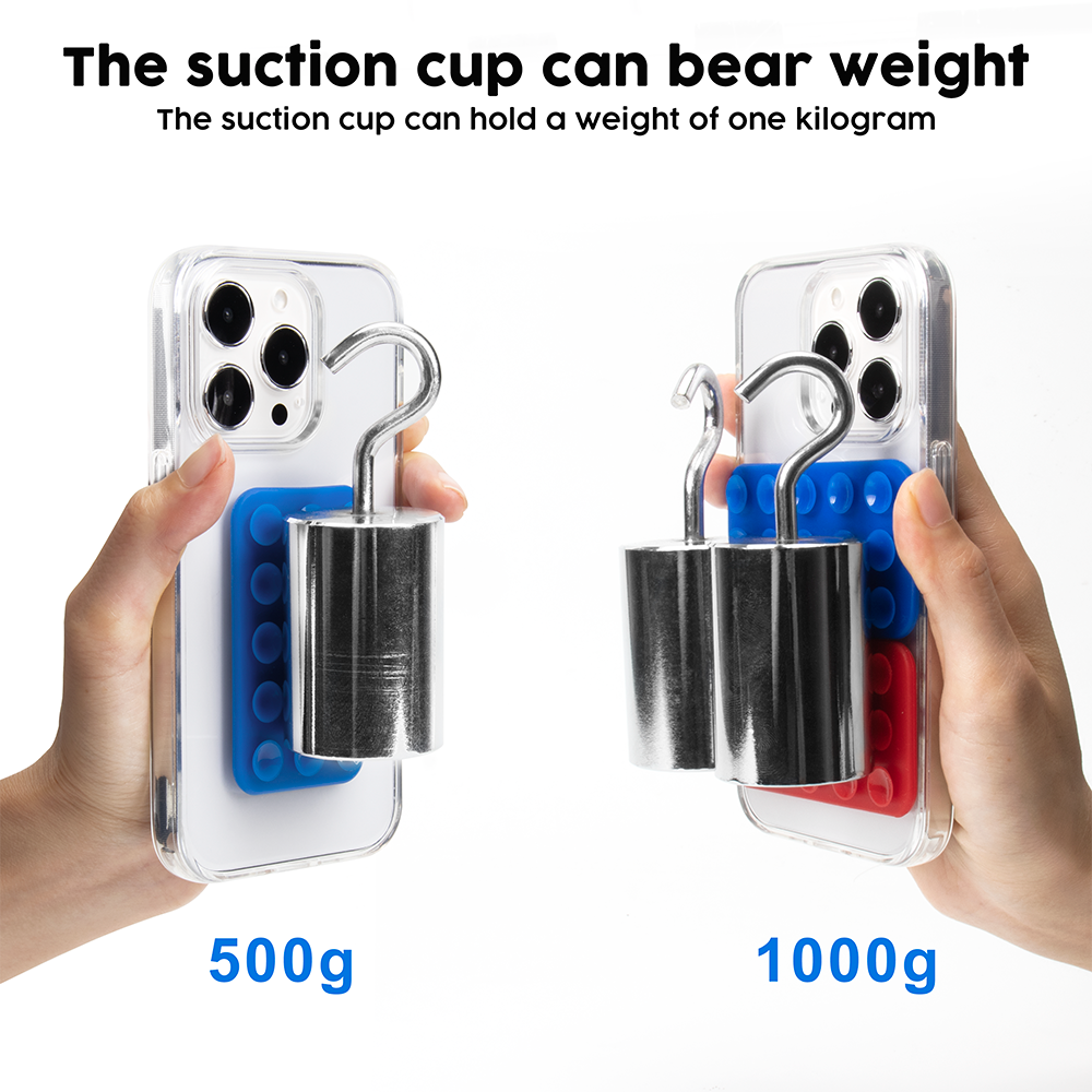 Custom Double Side Anti Slip Suction Cup Silicone Suction Mat Mobile Phone Holder Silicone sucker Phone Case Sticky Grip