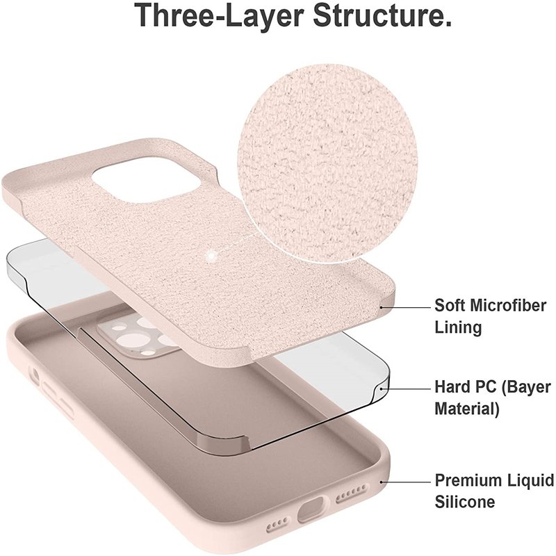 2022 Hot Selling Custom Soft Microfiber Cloth Lining Liquid Silicone Mobile Phone Bags Cases for Apple iPhone 13 12 11 Pro