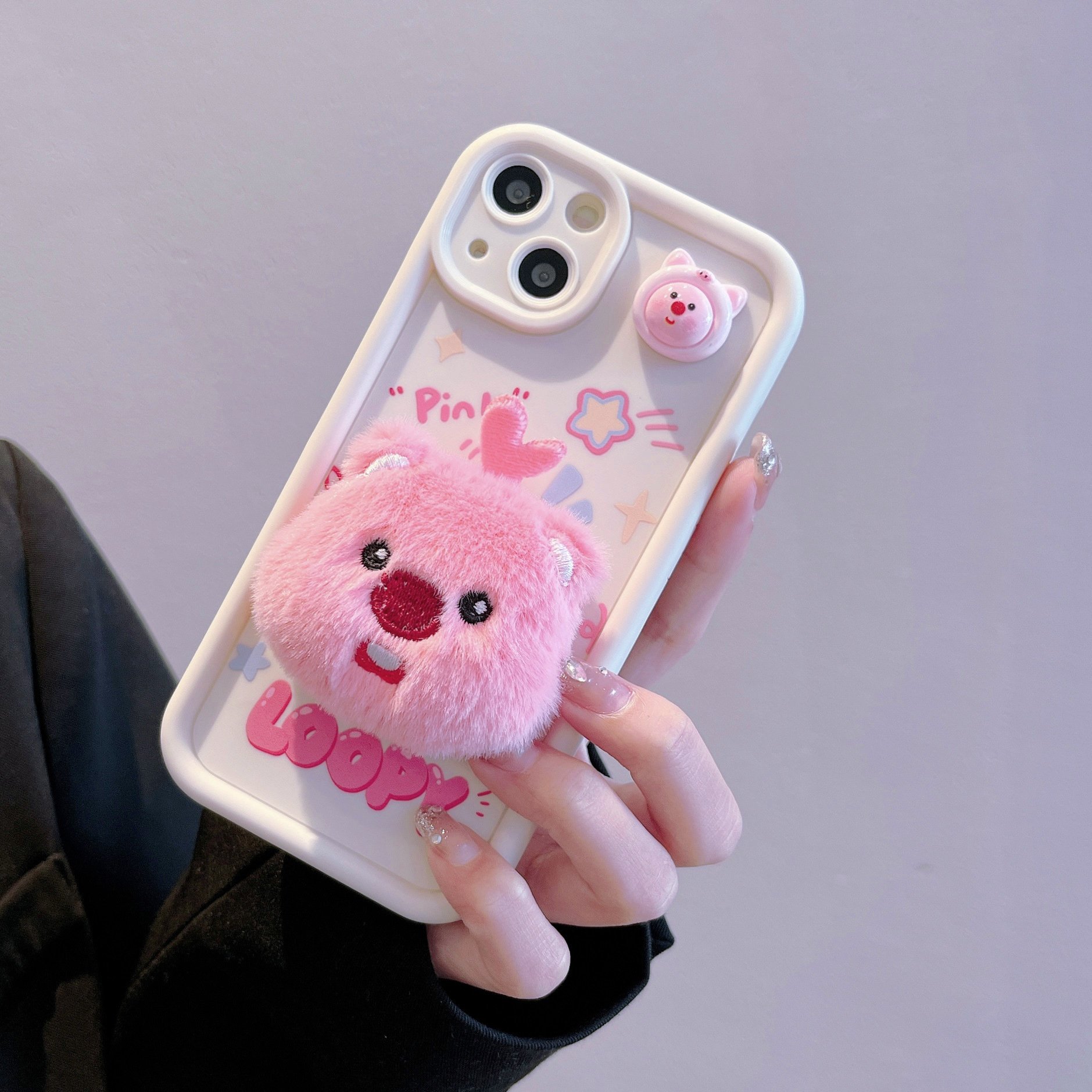 Cartoon Cute Plush bear Silicone Mobile Phone Case For iPhone 16 15 14 13 12 11 Promax love toy Beaver tpu Shockproof Back Cover