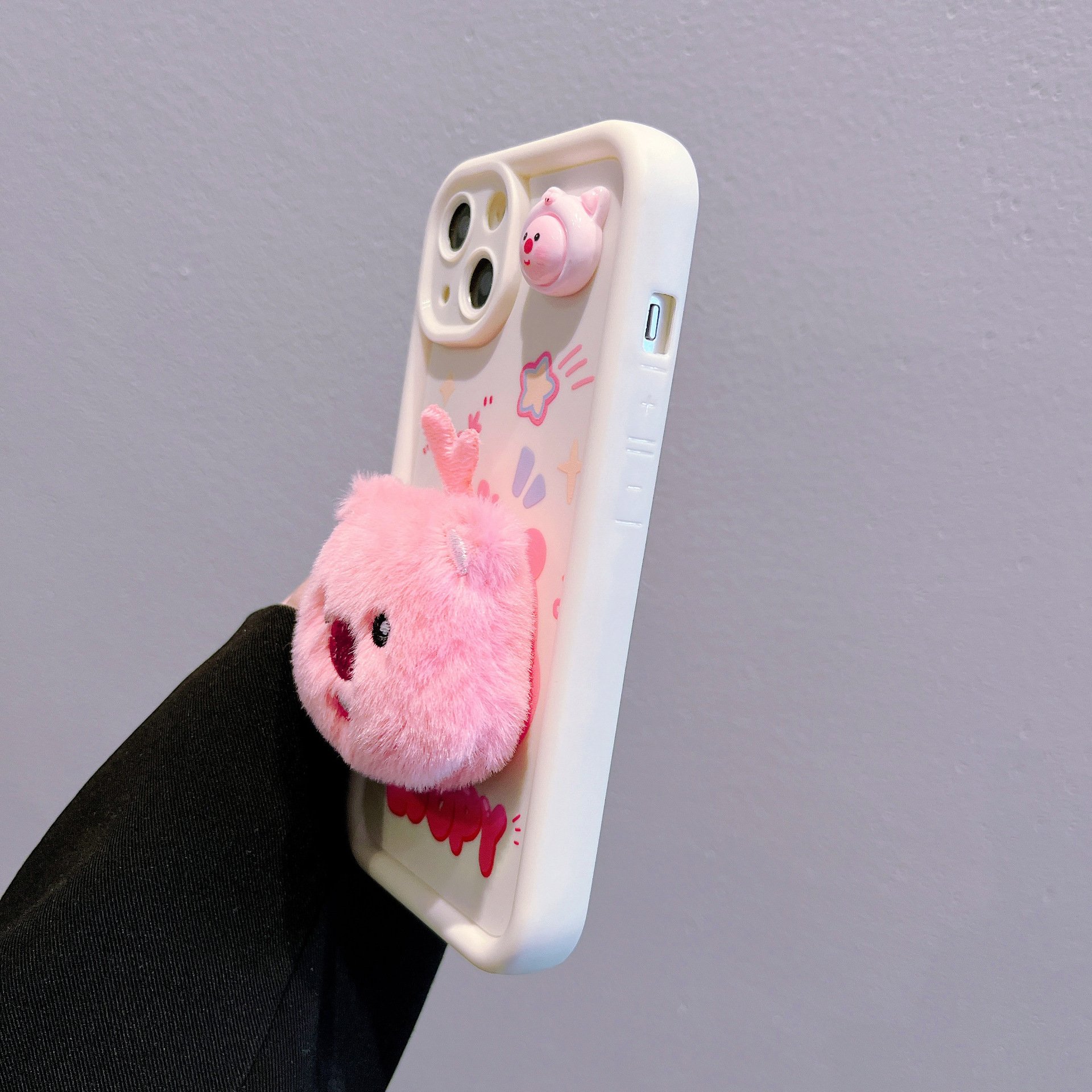 Cartoon Cute Plush bear Silicone Mobile Phone Case For iPhone 16 15 14 13 12 11 Promax love toy Beaver tpu Shockproof Back Cover