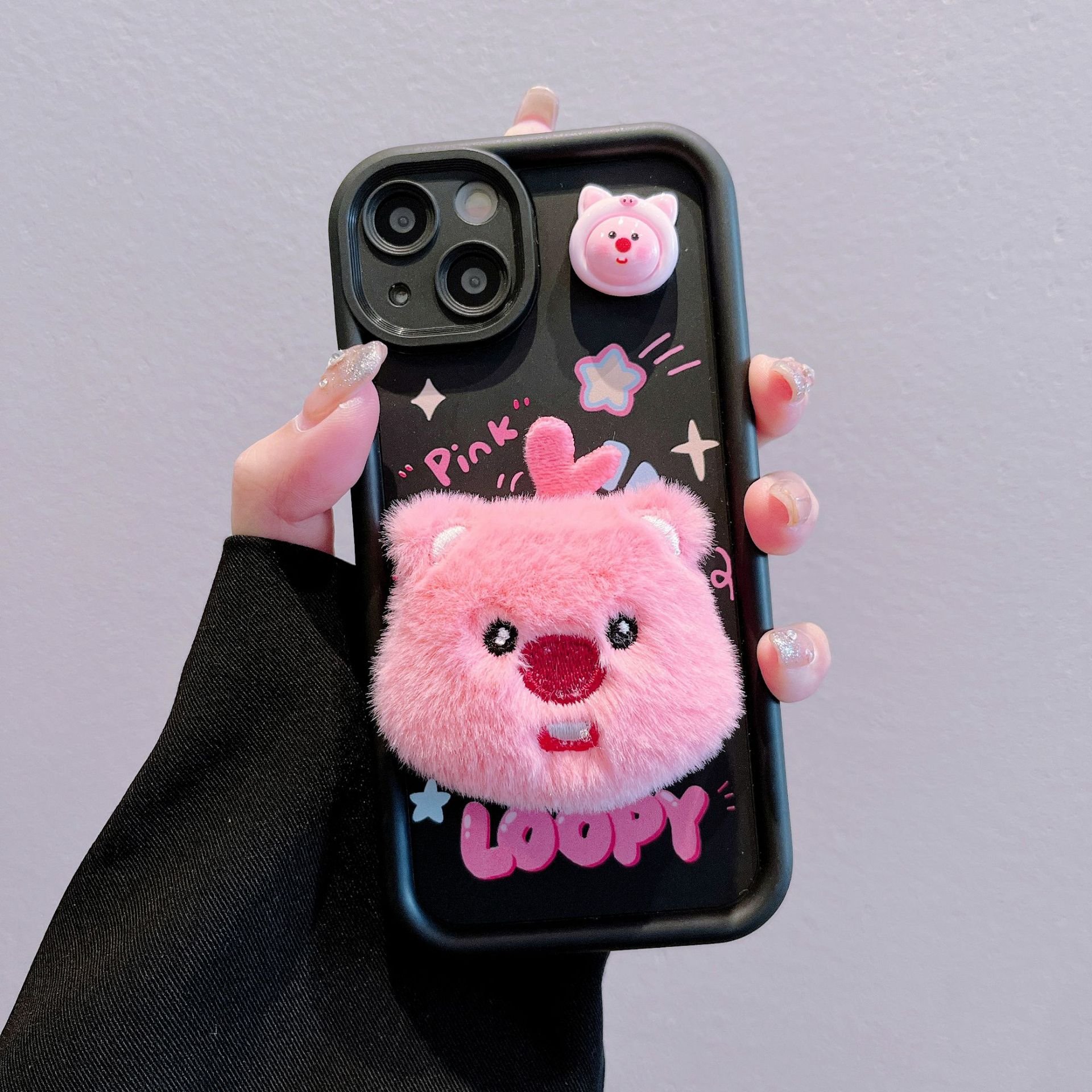 Cartoon Cute Plush bear Silicone Mobile Phone Case For iPhone 16 15 14 13 12 11 Promax love toy Beaver tpu Shockproof Back Cover
