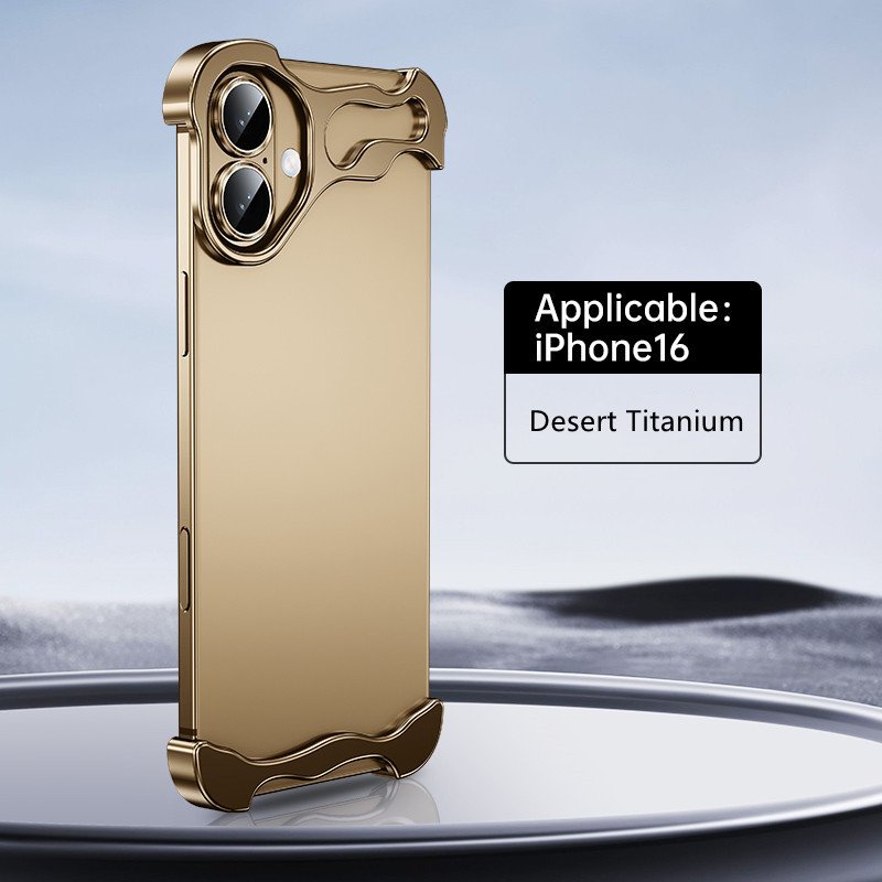 Factory Custom Logo Metal Frameless Mobile Phone Case Minimalist Shell Luxury Shockproof Phone Cover For iPhone 16 15 Pro Max
