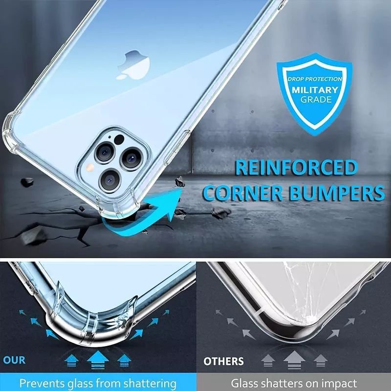 For Apple 14 Soft TPU Transparent Clear Cell Phone Shockproof Cover Smartphone Phone Case For iPhone 16 15 14 13 12 11 Pro Max