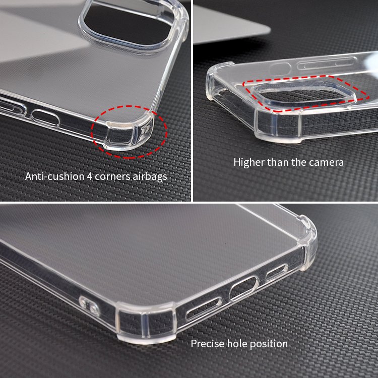 For Apple 14 Soft TPU Transparent Clear Cell Phone Shockproof Cover Smartphone Phone Case For iPhone 16 15 14 13 12 11 Pro Max