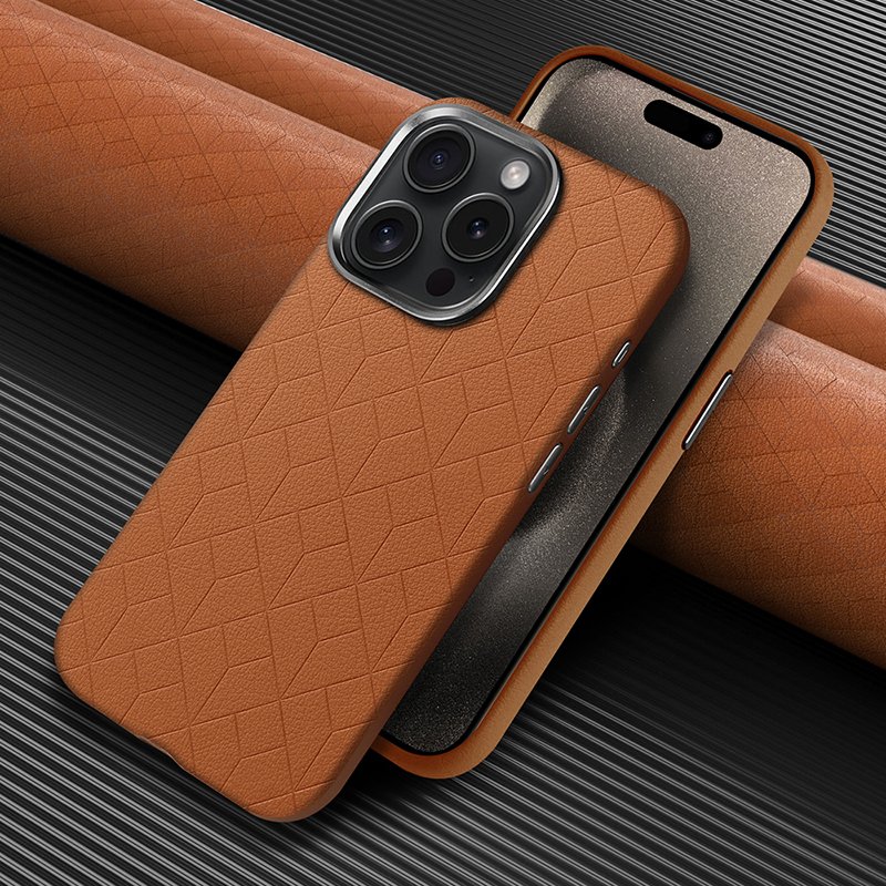 Leather patterned phone case for iPhone15 Promax plus business personalized customized shockproof and drop resistant shell