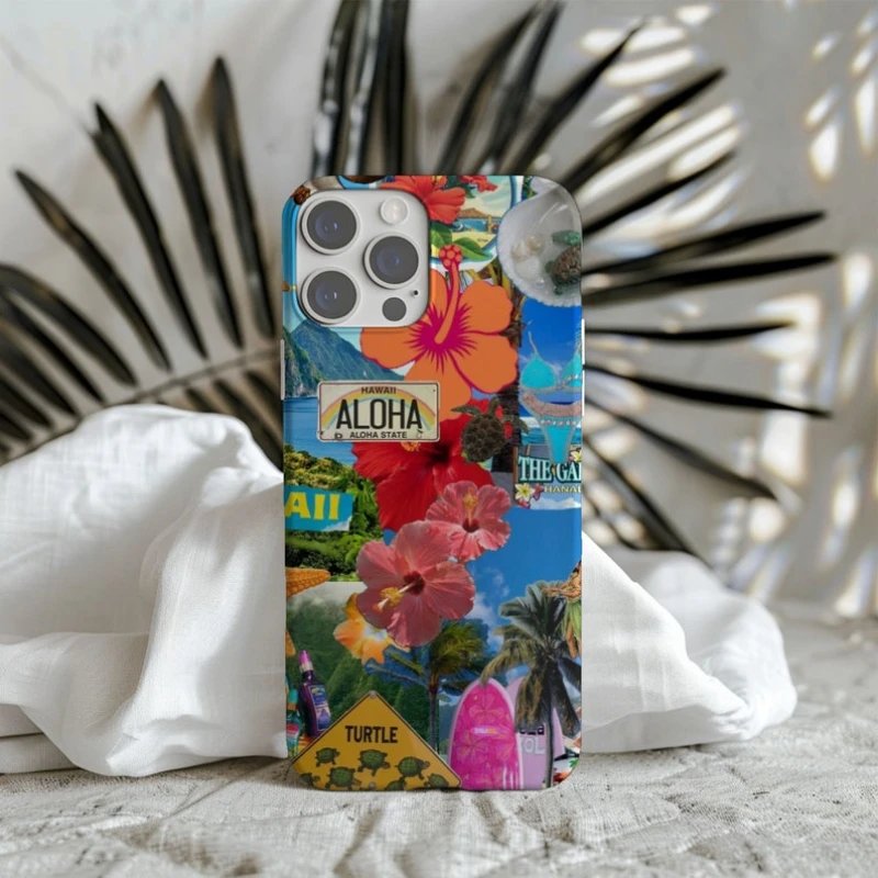 Hawaii OLOHA Summer Collage Phone Case For IPHONE 15PRO MAX 14 13 12 11 PRO Plus 15pro Acrylic TPU Two in one Mobile Phone Cases