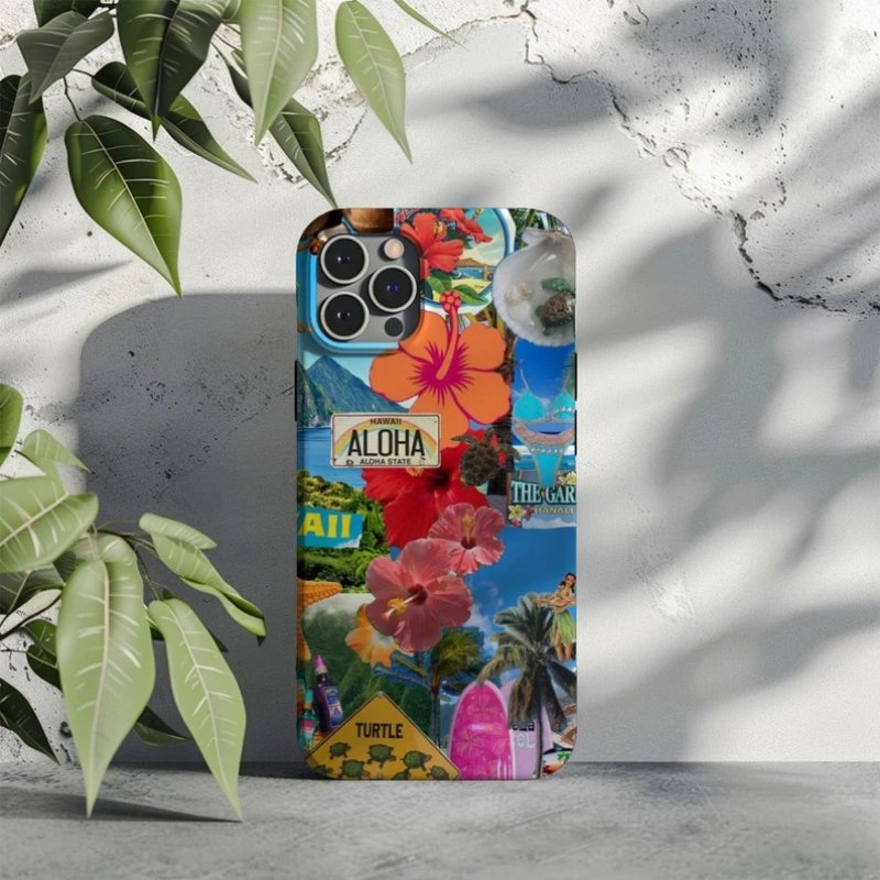 Hawaii OLOHA Summer Collage Phone Case For IPHONE 15PRO MAX 14 13 12 11 PRO Plus 15pro Acrylic TPU Two in one Mobile Phone Cases