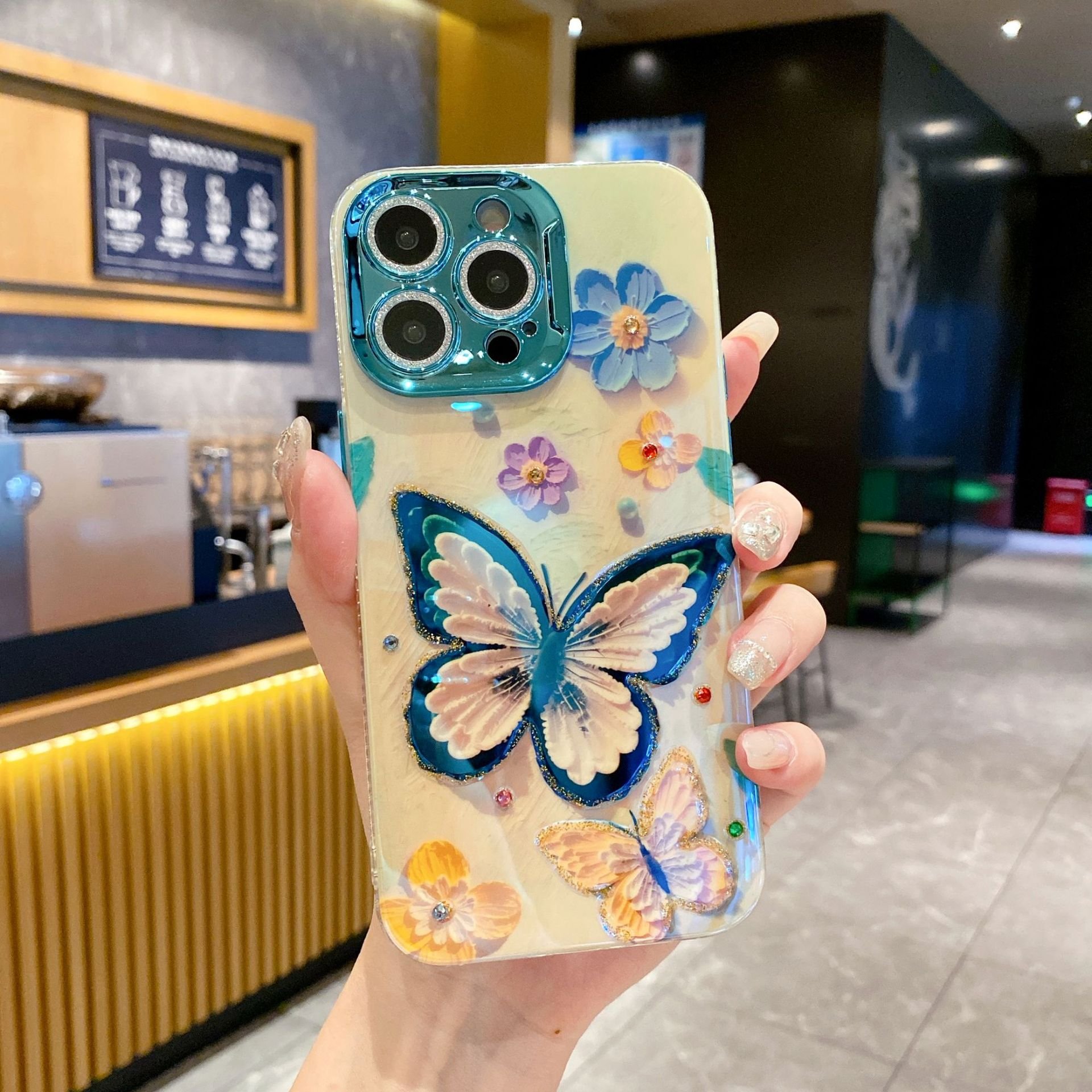 Yellow Flower Butterfly Mobile Phone Case For Iphone 13 Case Xr 7 Mobile Cover Phone Soft Cat Smile Soft Tpu Case
