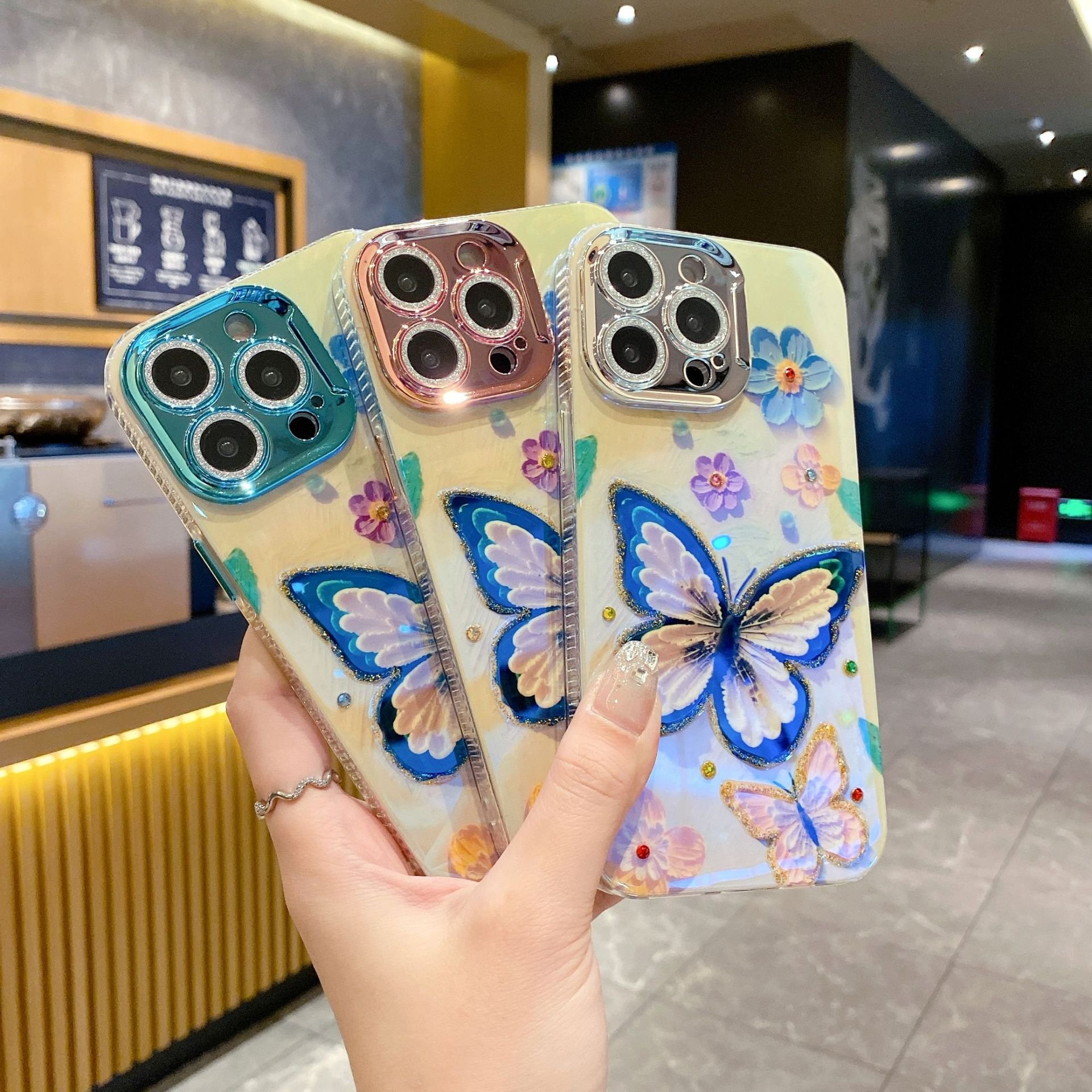 Yellow Flower Butterfly Mobile Phone Case For Iphone 13 Case Xr 7 Mobile Cover Phone Soft Cat Smile Soft Tpu Case