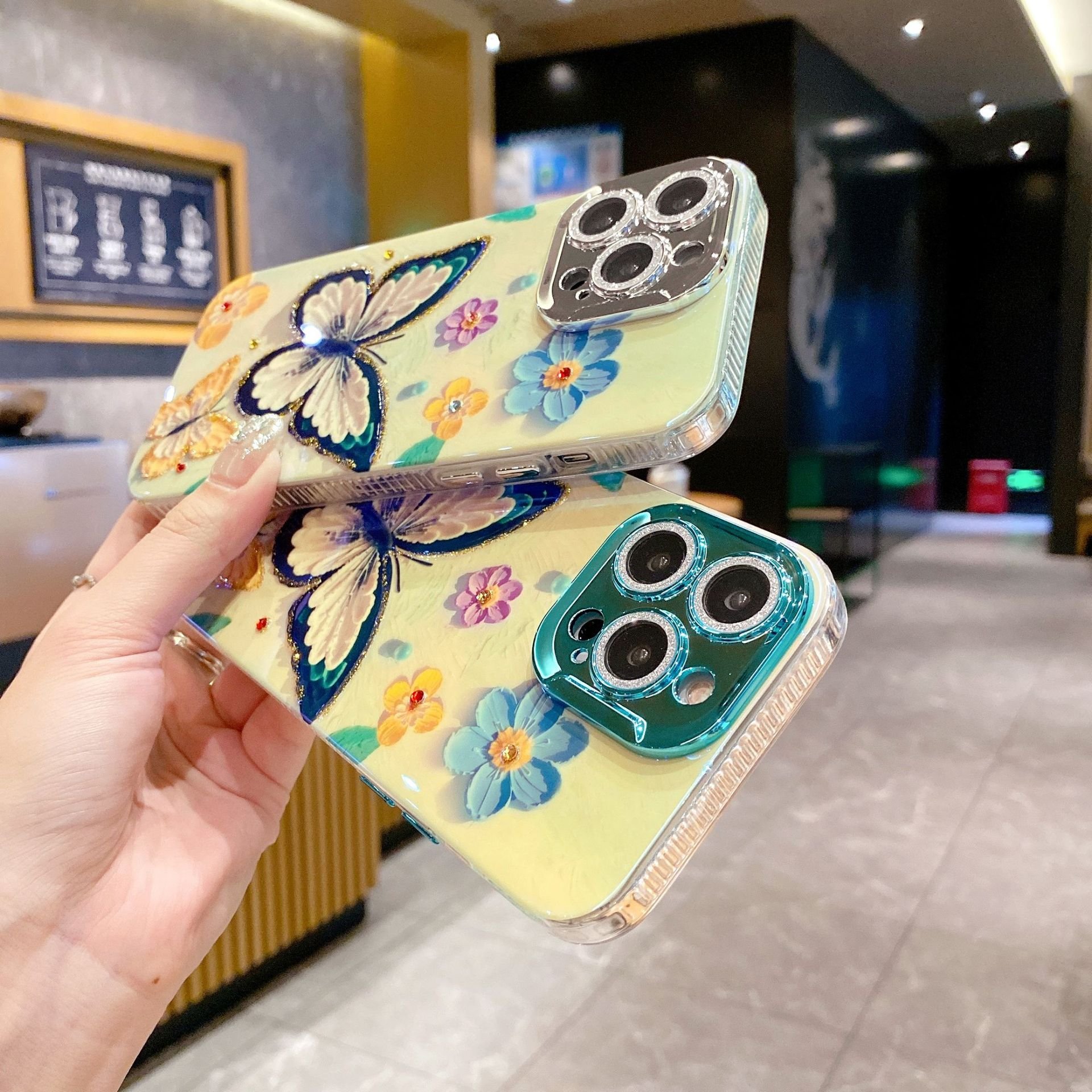 Yellow Flower Butterfly Mobile Phone Case For Iphone 13 Case Xr 7 Mobile Cover Phone Soft Cat Smile Soft Tpu Case
