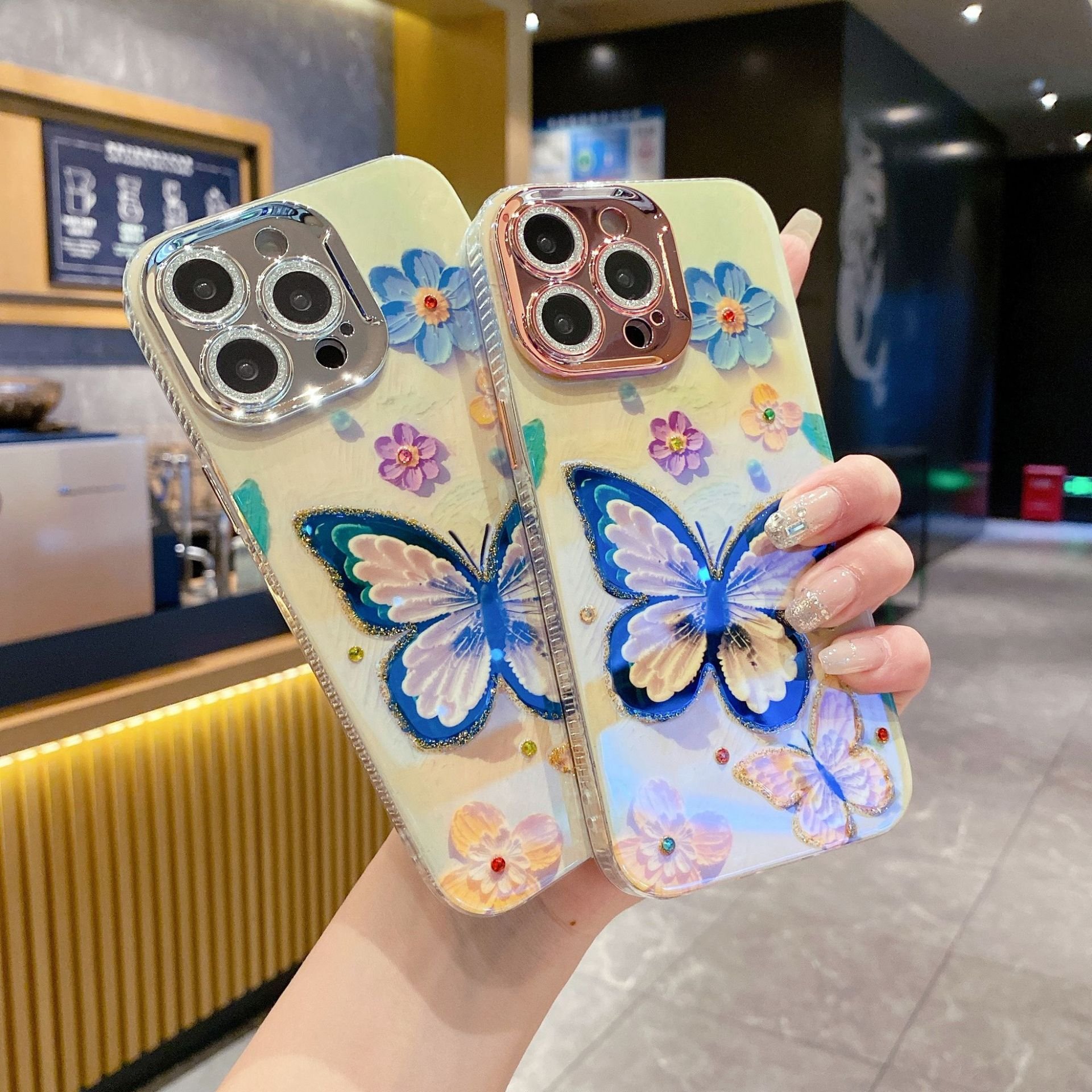 Yellow Flower Butterfly Mobile Phone Case For Iphone 13 Case Xr 7 Mobile Cover Phone Soft Cat Smile Soft Tpu Case