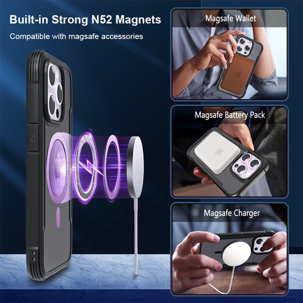Premium Matte Case For iPhone 15 Magnetic Wireless Charging Phone Cover For iPhone 15 Pro Max TPU Shockproof Case