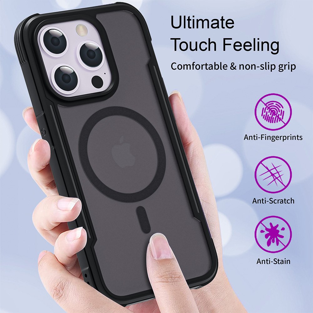 Premium Matte Case For iPhone 15 Magnetic Wireless Charging Phone Cover For iPhone 15 Pro Max TPU Shockproof Case
