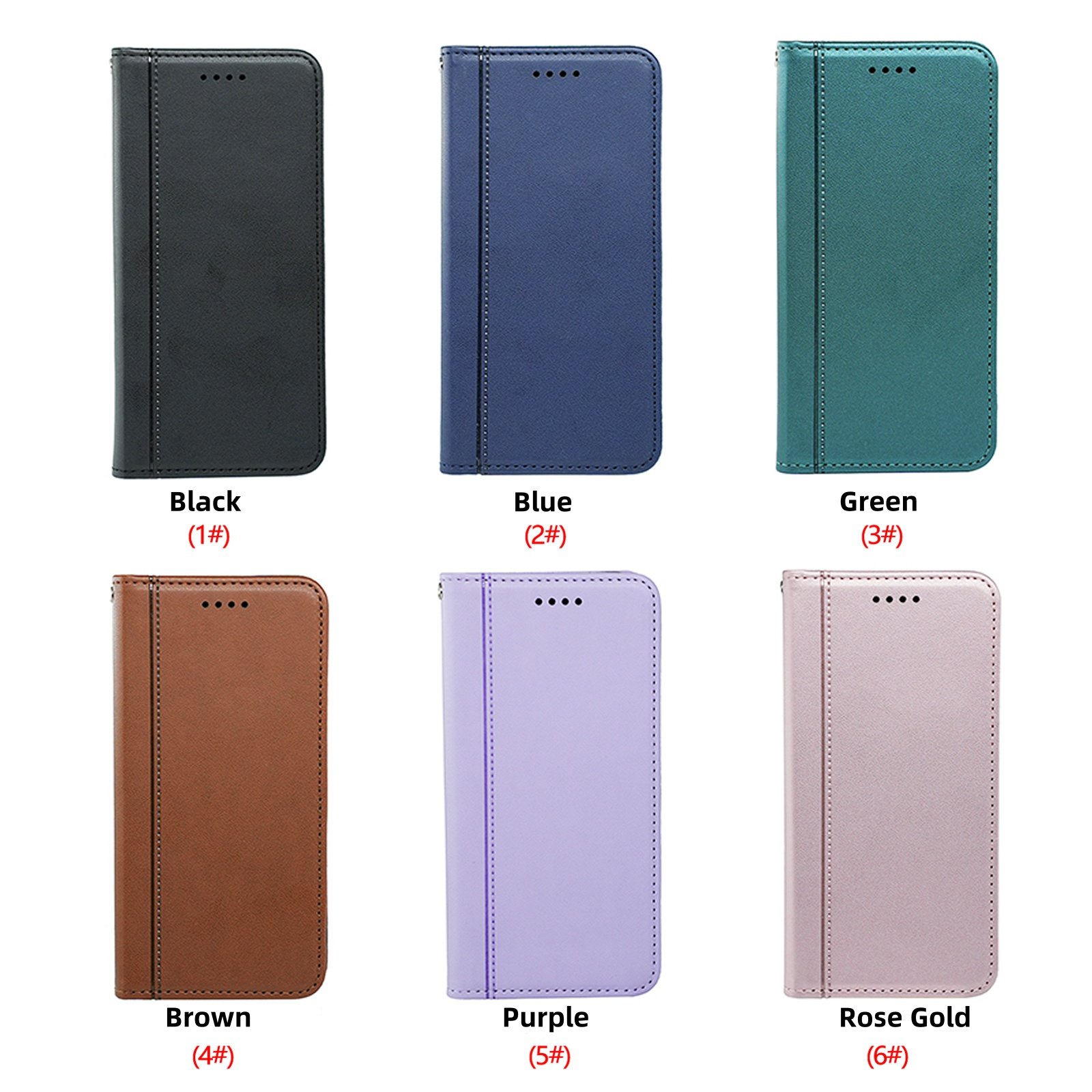 Wallet Mgnetic Card Holder Leather Phone Case for iPhone 15 Plus 16 Pro Max Flip PU Bags Mobile Phone Cover