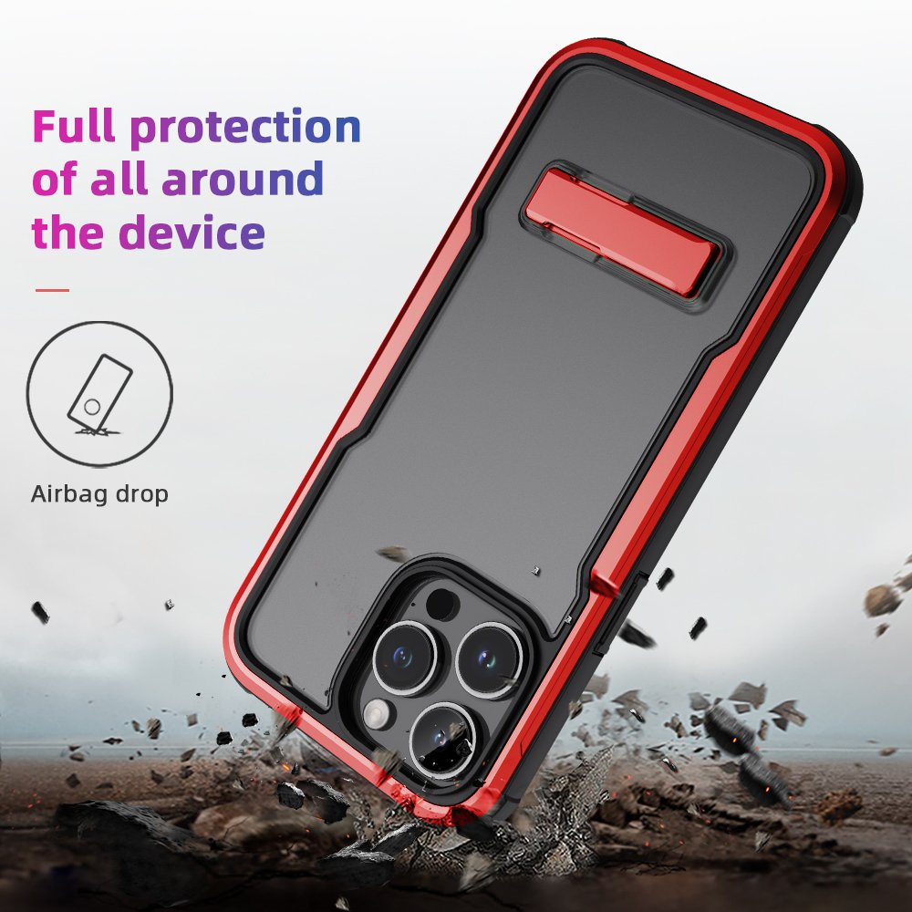 Factory Custom 3-in-1 Aluminum armored High Protection Mobile phone case with kickstand for iPhone 13 14 Pro Max 14 Plus
