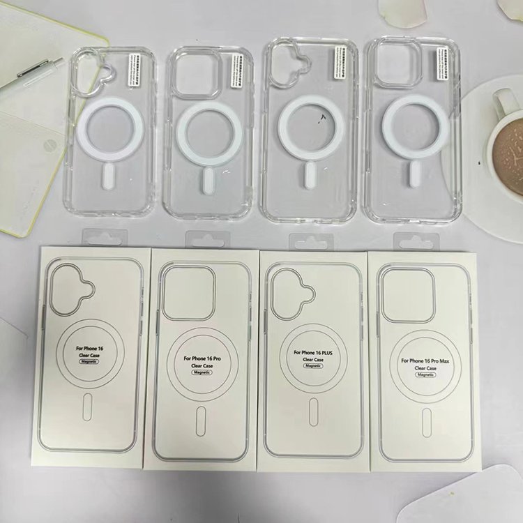 For iPhone 16 new phone case,magnetic phone cover for iPhone 16 pro max case,wireless charger clear acrylic case for iPhone 16