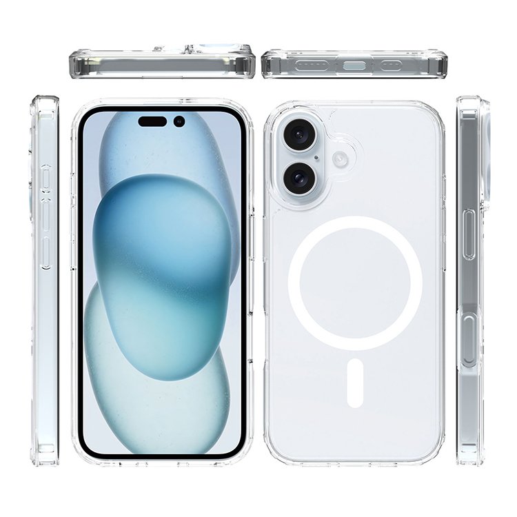 For iPhone 16 new phone case,magnetic phone cover for iPhone 16 pro max case,wireless charger clear acrylic case for iPhone 16