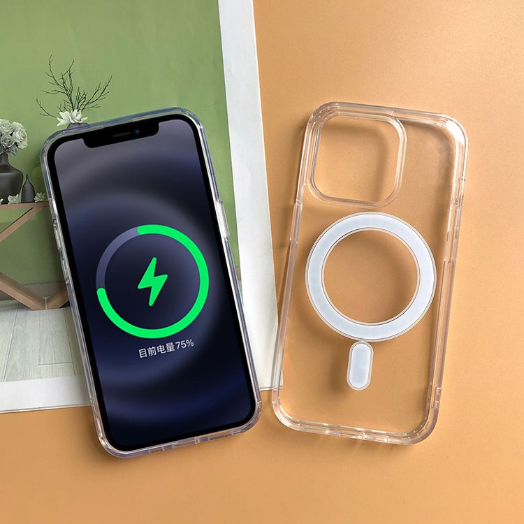 For iPhone 16 new phone case,magnetic phone cover for iPhone 16 pro max case,wireless charger clear acrylic case for iPhone 16