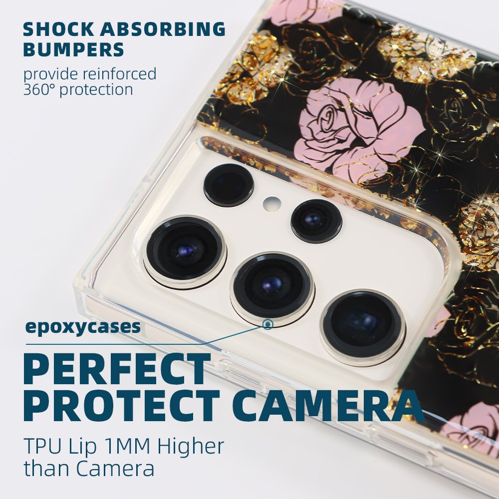 for Galaxy S24 S23 Ultra Phone Case UV Printing Glitter Bling Shockproof Mobile Phone Cases for Samsung s24 s23 s22 ultra case