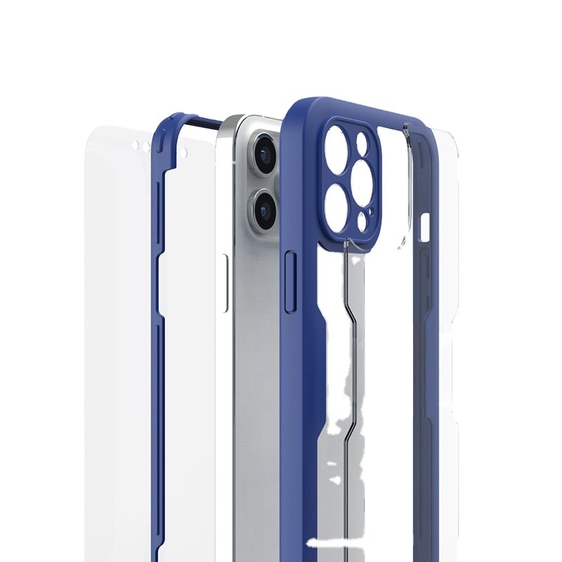 360 Full Pack Three-in-One Mobile Phone Case for Pro Max Huawei Realme PTE Front Film Colored Border PC Wallet Wireless Features