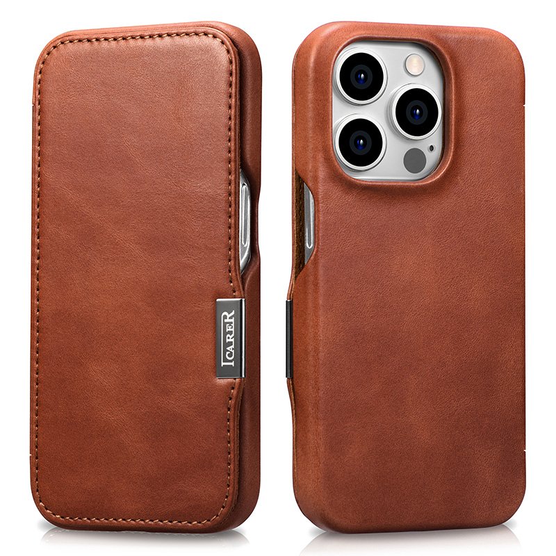 New Genuine Leather For iPhone 15 Pro Max Case Oil wax pattern Anti slip and anti drop Leather for iPhone Case