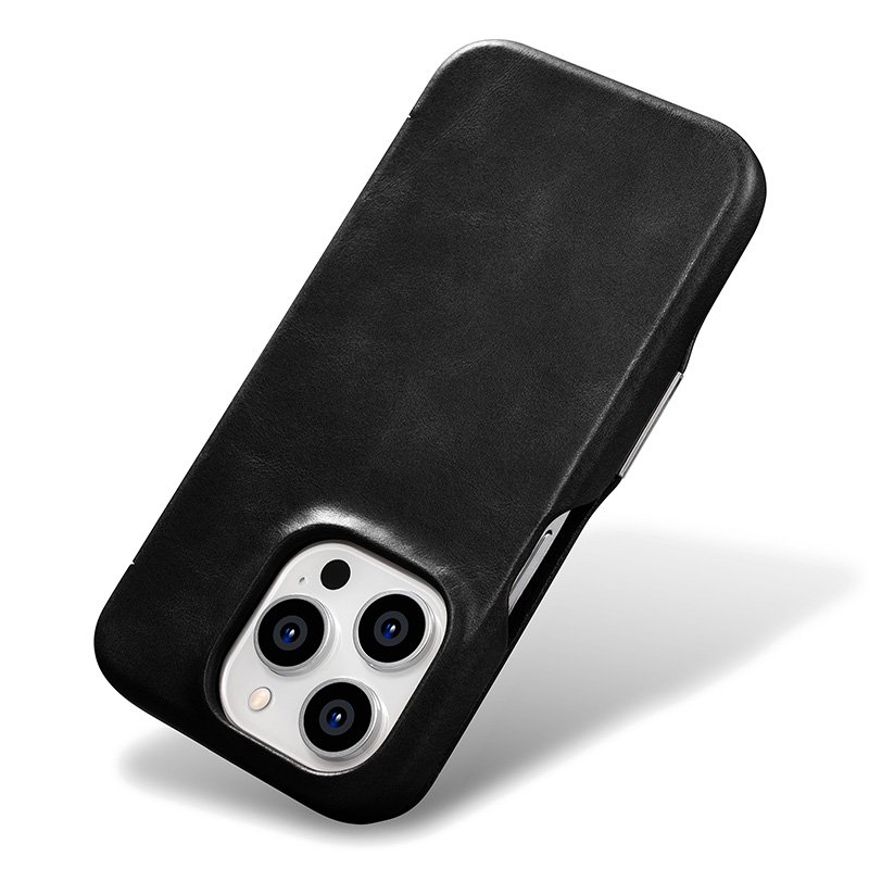 New Genuine Leather For iPhone 15 Pro Max Case Oil wax pattern Anti slip and anti drop Leather for iPhone Case