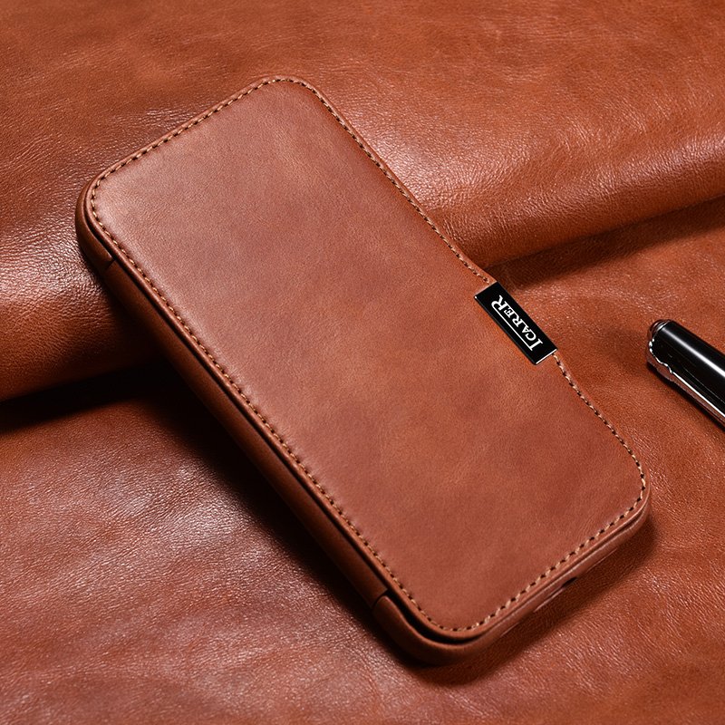 New Genuine Leather For iPhone 15 Pro Max Case Oil wax pattern Anti slip and anti drop Leather for iPhone Case